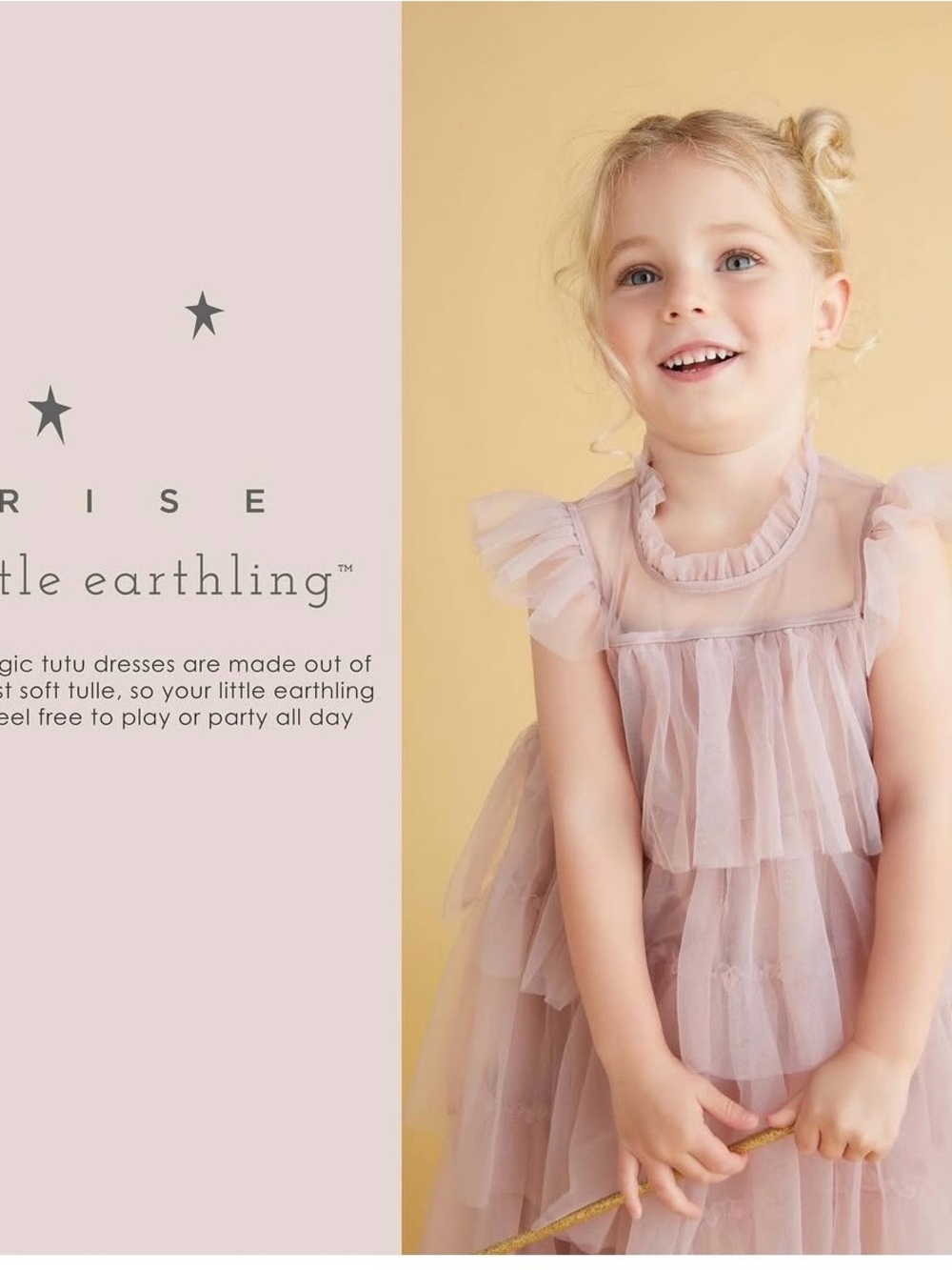 Little Earthling Blush Pink Layered Tulle Dress